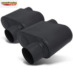2Pcs 3" Inlet/Outlet Race Performance Exhaust Muffler for Universal