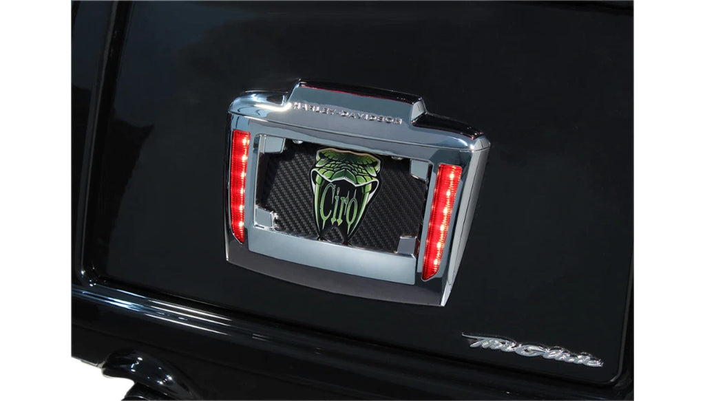 Ciro Chrome LED License Plate Frame for Harley Davidson Tri-Glide (2014–2023)