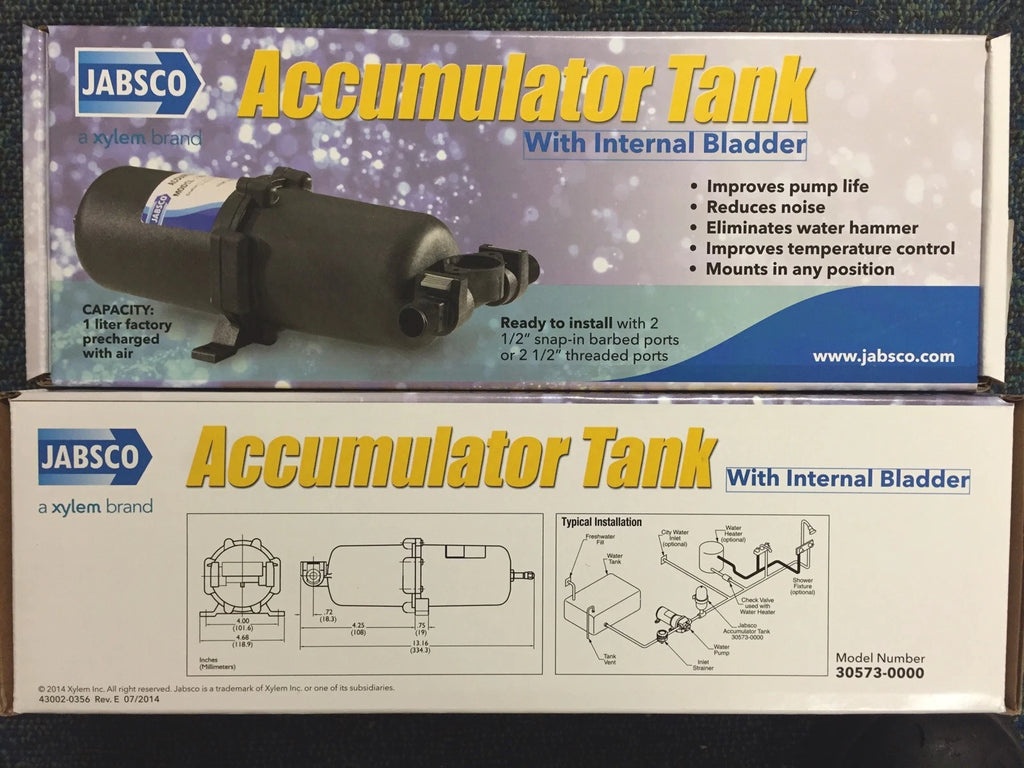 Jabsco Accumulator Tank 1L for Caravan RV Boat (30573-0000 J21-101)