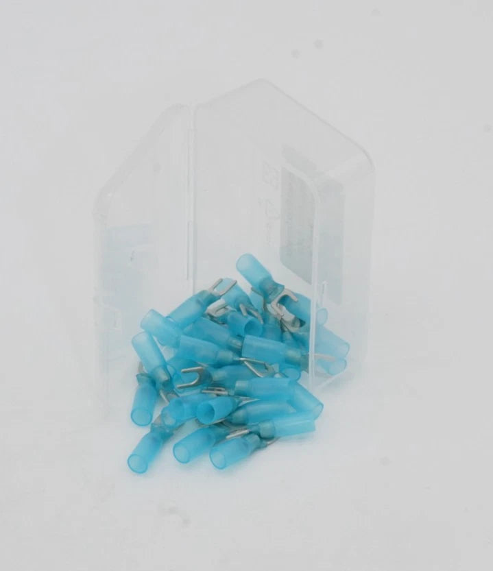 30-Pack Marine HDPE Heat Shrink Fork Terminal #5 16-14 AWG Connector