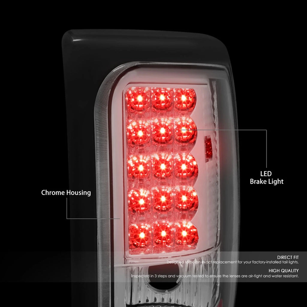 LED Tail Brake Light Stop Lamp Chrome for Dodge Ram 1500 2500 3500 (1994–2002)