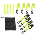 Set of 4 Ratchet Straps for Heavy-Duty Use (5208 lbs, 1.6in x 15ft)