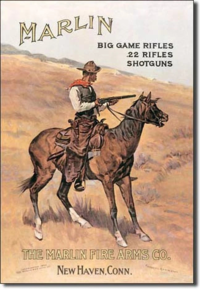 Vintage Replica Tin Metal Sign for Marlin 22 Rifle