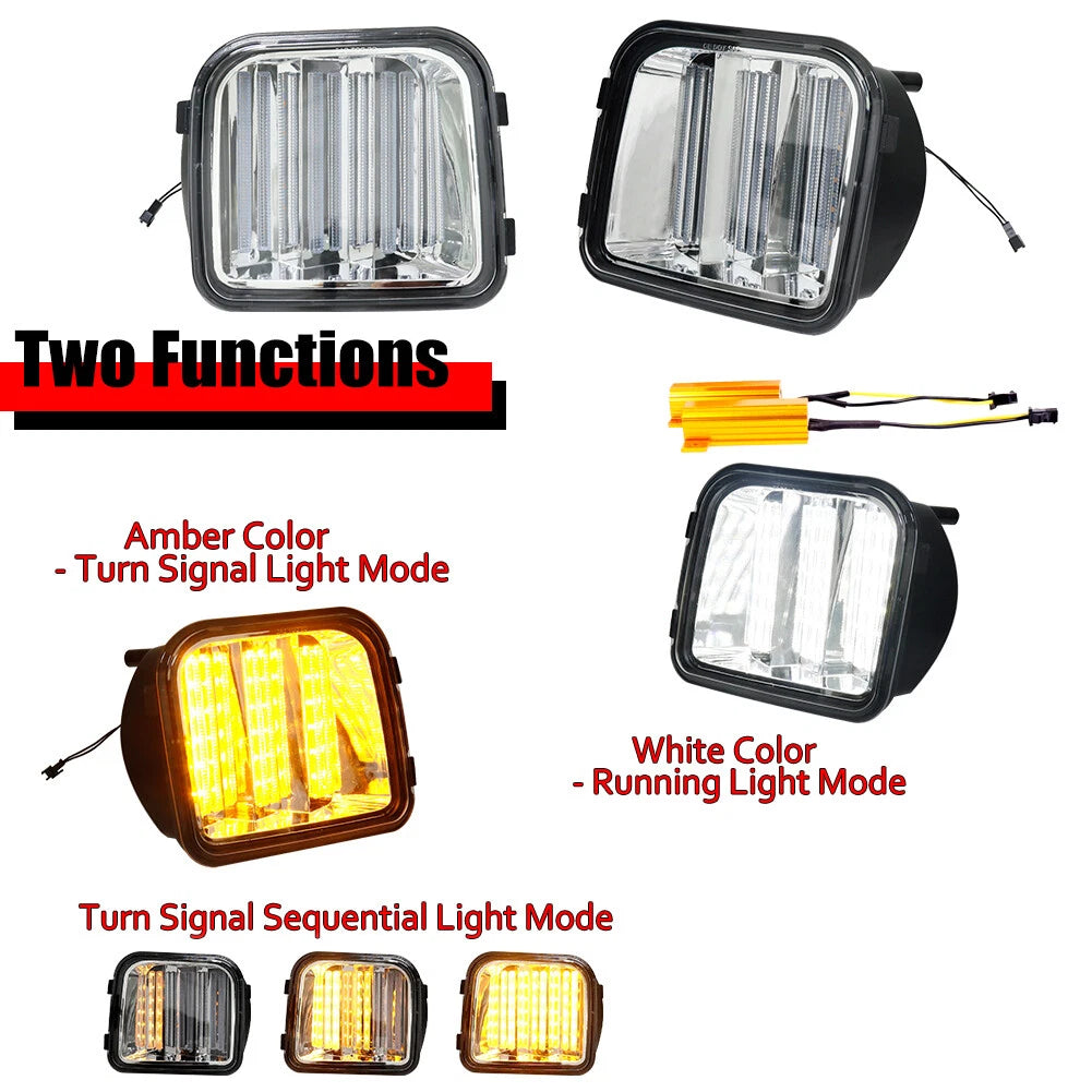 Dynamic Amber & White Parking Turn Signal Lights for Hummer H3 (2006–2009)