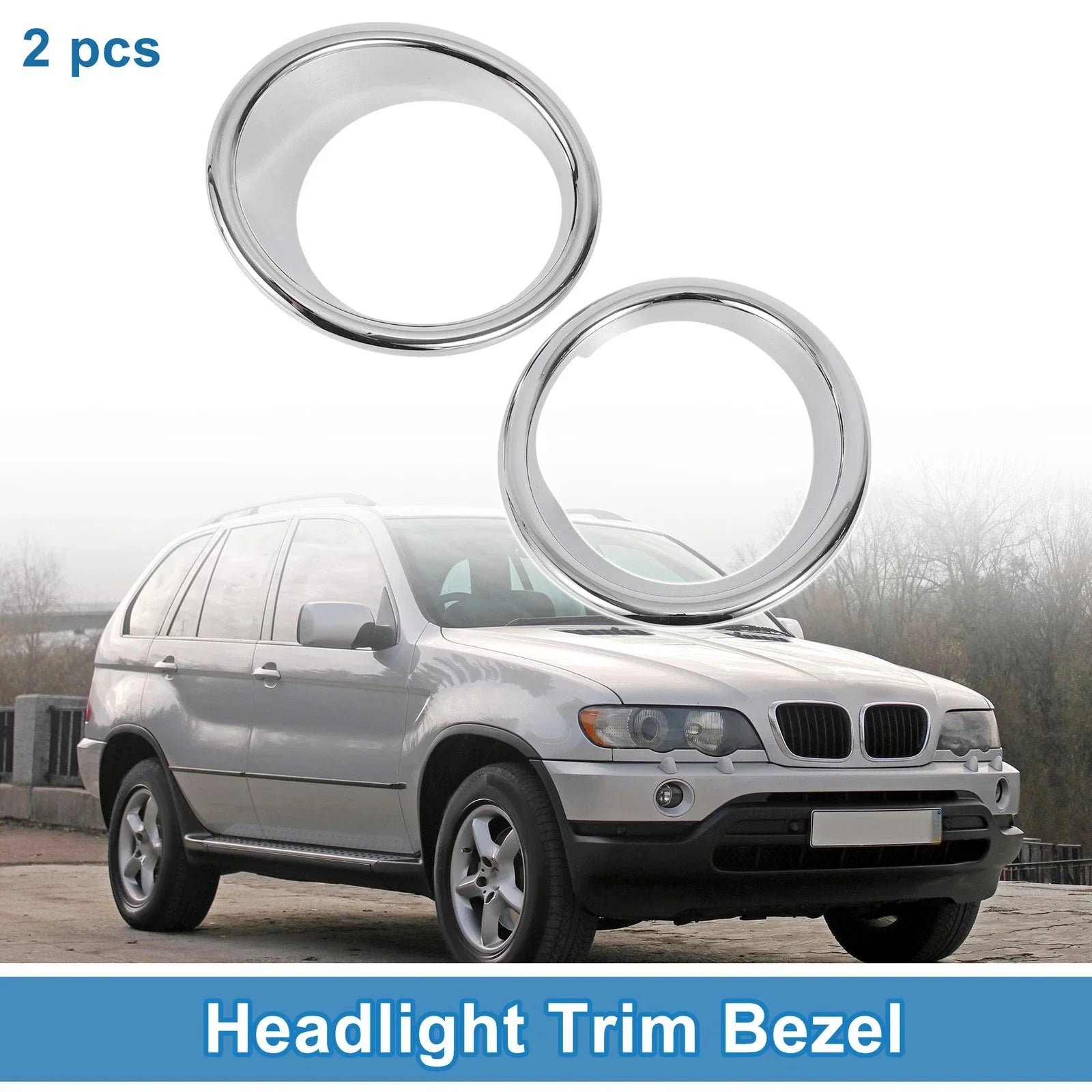 Front Headlight Trim Bezel Left + Right for BMW X5 (2014 - 2018)