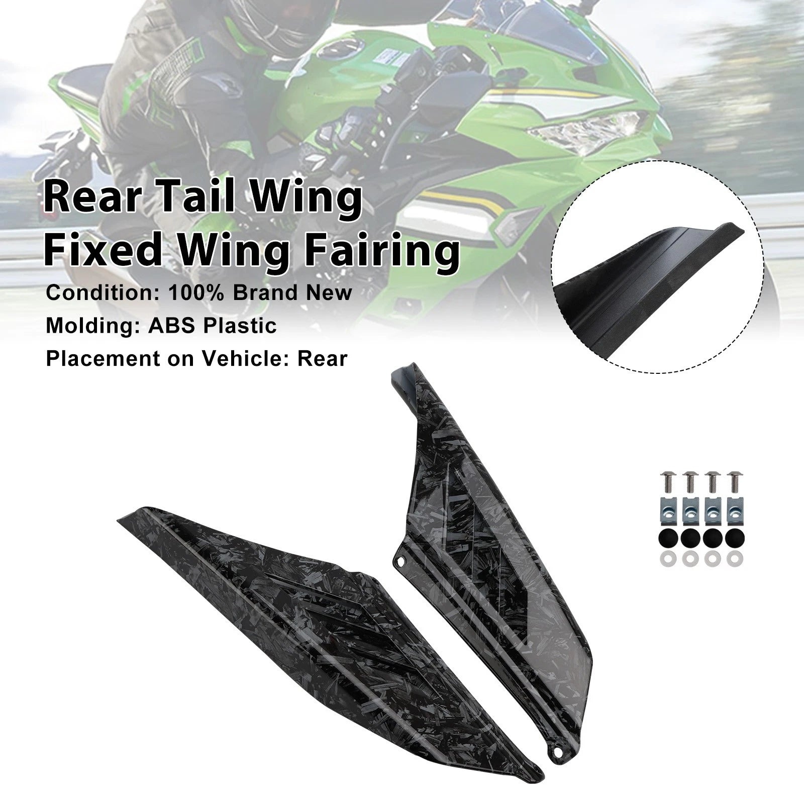 Rear Tail Wing Fairing for Kawasaki Ninja ZX-4R ZX-4RR (2023–2025)