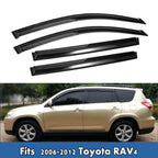 Set of 4 Window Visors for Toyota RAV4 (2006–2012) Black Acrylic