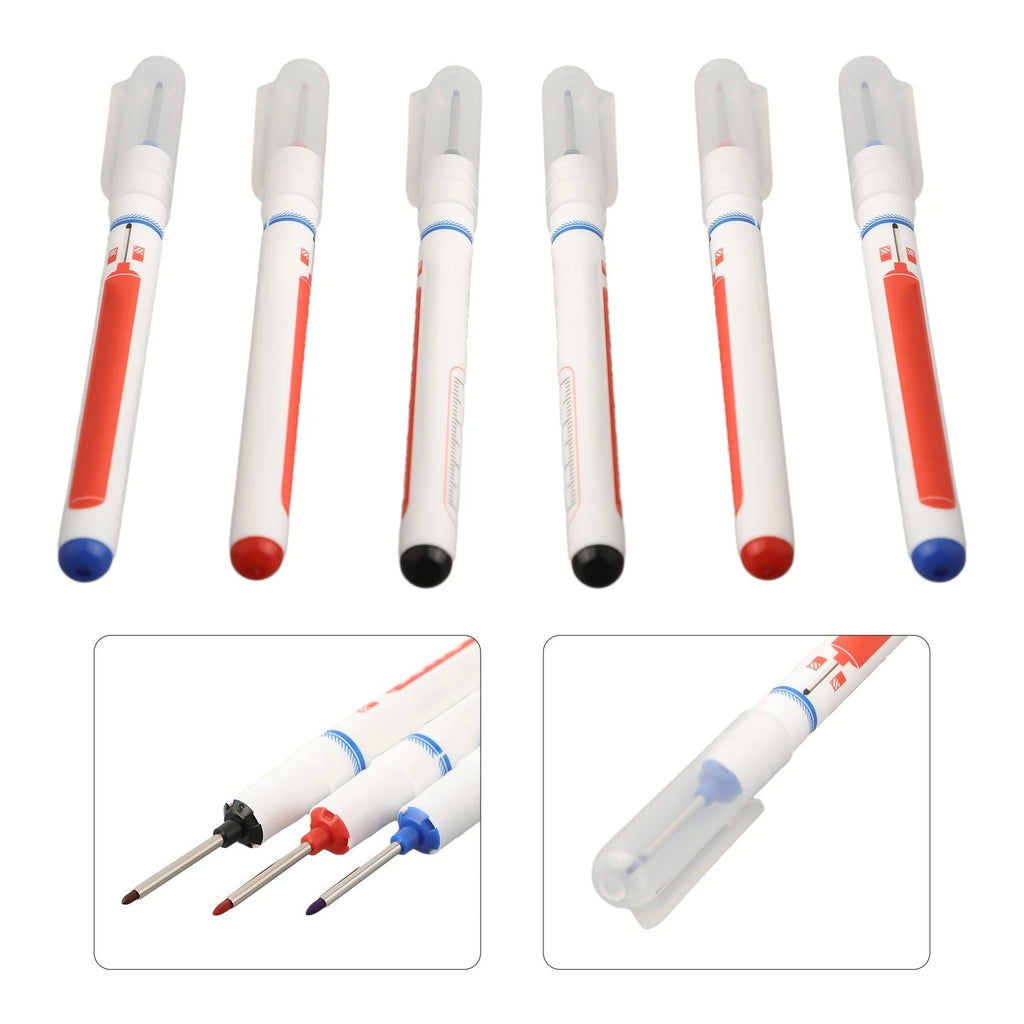 6X Waterproof Long Head Markers for Furniture and Woodworking Projects