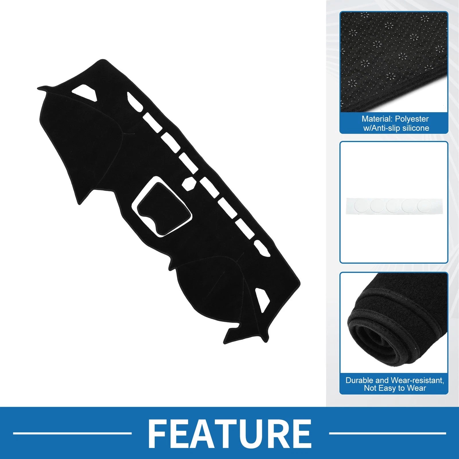 Dashboard Cover Mat for Hyundai Santa Fe Sport (2013–2018) Black