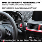 Red Keyless Engine Start Button Cover Decoration for Mazda 3 6 MX-5 CX-5 Miata (2012-2024)
