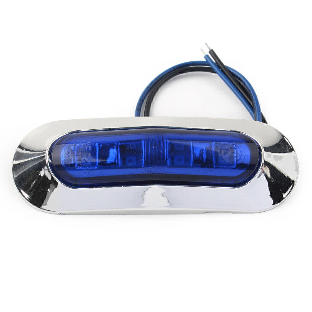 10x Blue LED Side Clearance Marker Light for Car Truck Trailer Pickup (12V 24V)