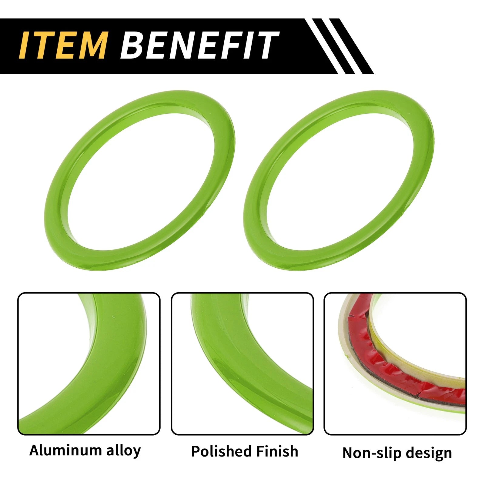 Set of 4 AC Vent Dashboard Decoration Rings for Toyota Tundra (2014–2021) Green