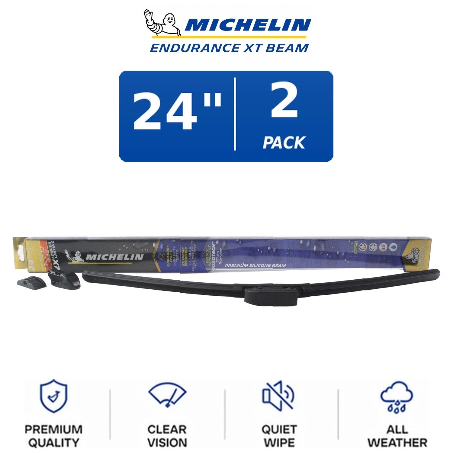 Set of 2 Michelin Endurance XT Beam Wiper Blades 24" (All-Weather)