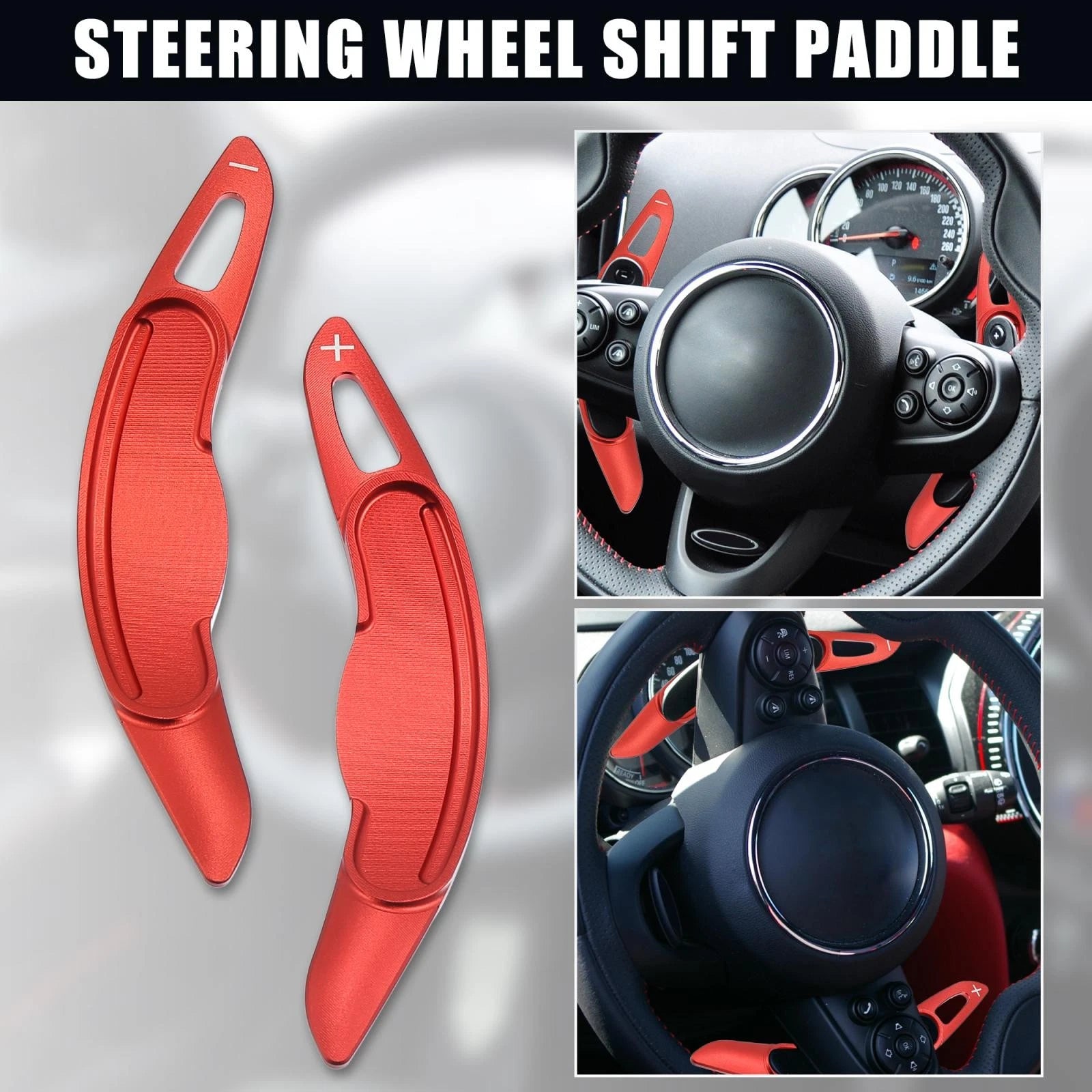 Pair Red Shift Paddle Extend Covers for BMW Mini Cooper 