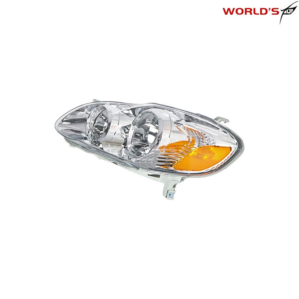 Headlight Assembly Pair for Toyota Corolla (2003–2008) Halogen Chrome
