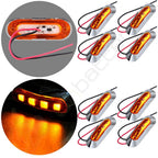 8pcs LED Side Marker Light for Truck Trailer (12V) with Chrome Cover Bezel