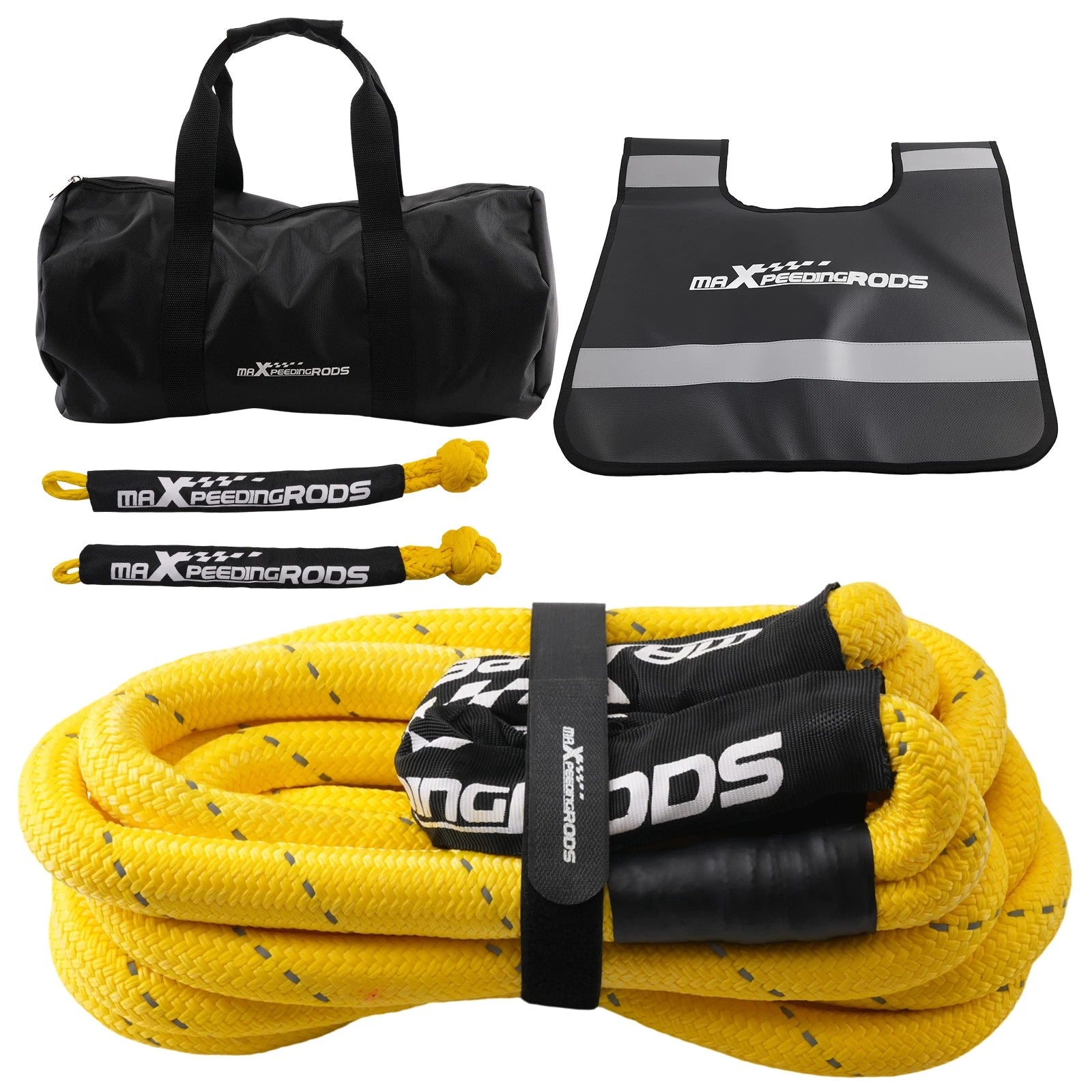30ft Nylon Recovery Tow Rope for SUV Truck 4WD (30864lb, w/ Damper)