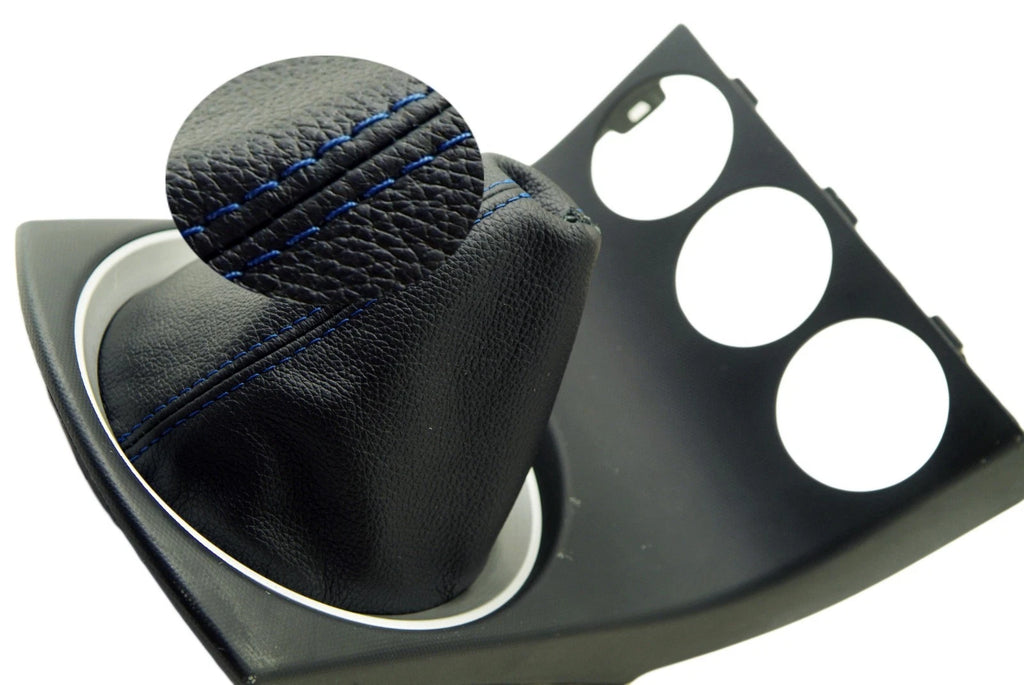 Shift Boot Cover for Nissan 350Z (2003–2008) Blue Stitch PVC Leather