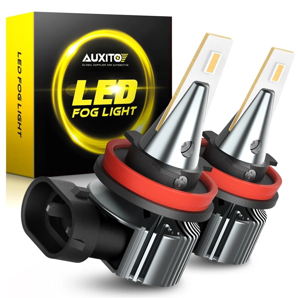 2X H8 H11 H16 Golden Yellow LED Fog Light Bulbs for Cars (3000K)