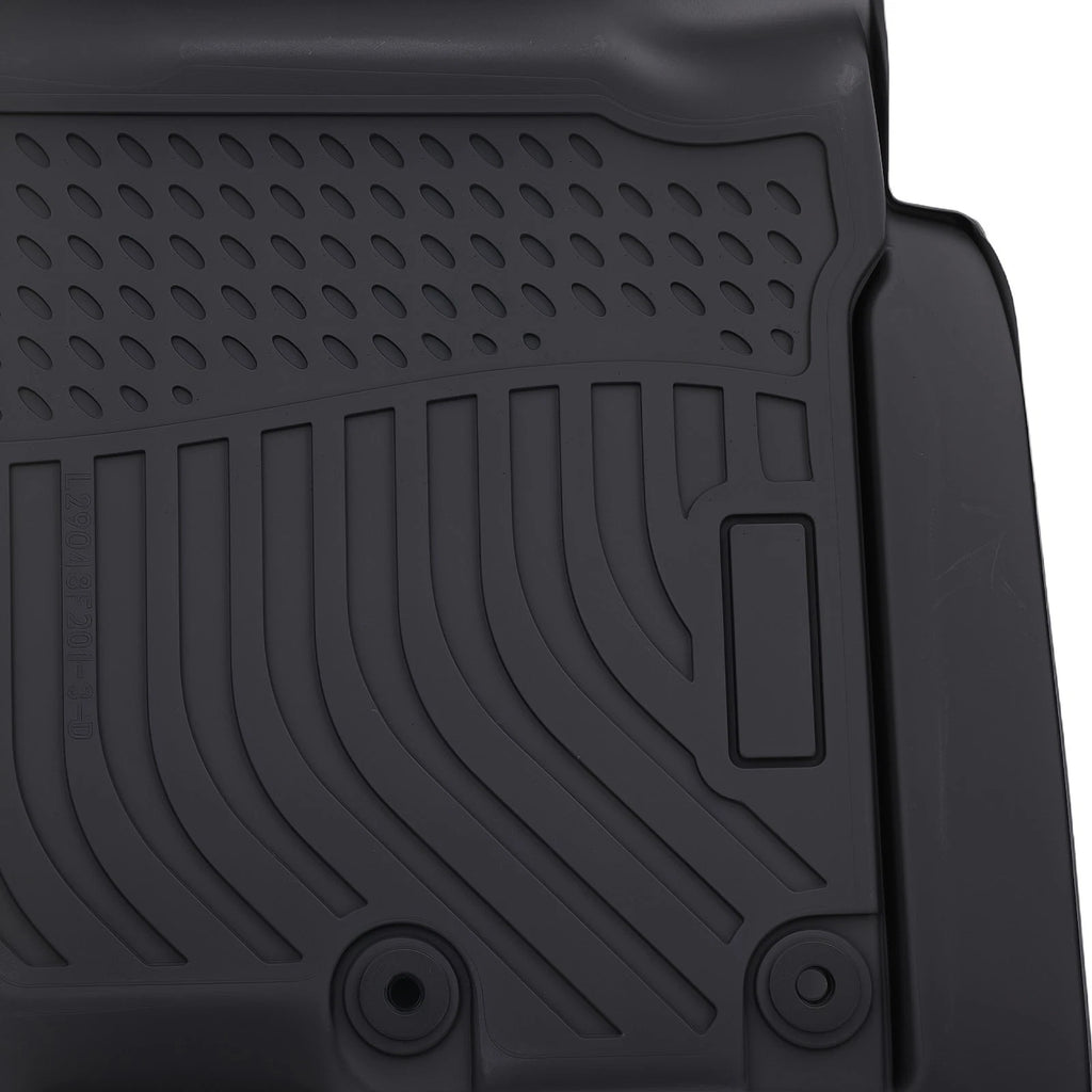 Set of 2 Black All Weather Floor Mats for Nissan Titan/Titan XD (2016–2021)