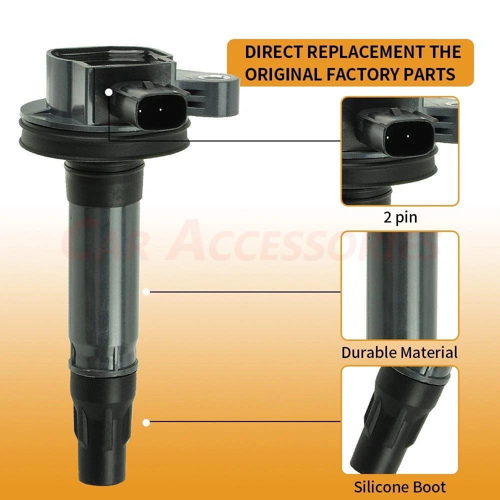 6Pack Ignition Coil & Iridium Spark Plug for Ford Lincoln Mazda 3.5L 3.7L (2006–2019) UF553