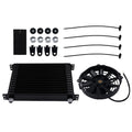 15 Row Transmission Oil Cooler 10AN with 7" Cooling Fan for Universal