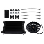 15 Row Transmission Oil Cooler 10AN with 7" Cooling Fan for Universal