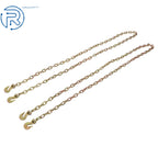 Set of 2 G80 Tie Down Tow Chains with Hooks for Various Vehicles