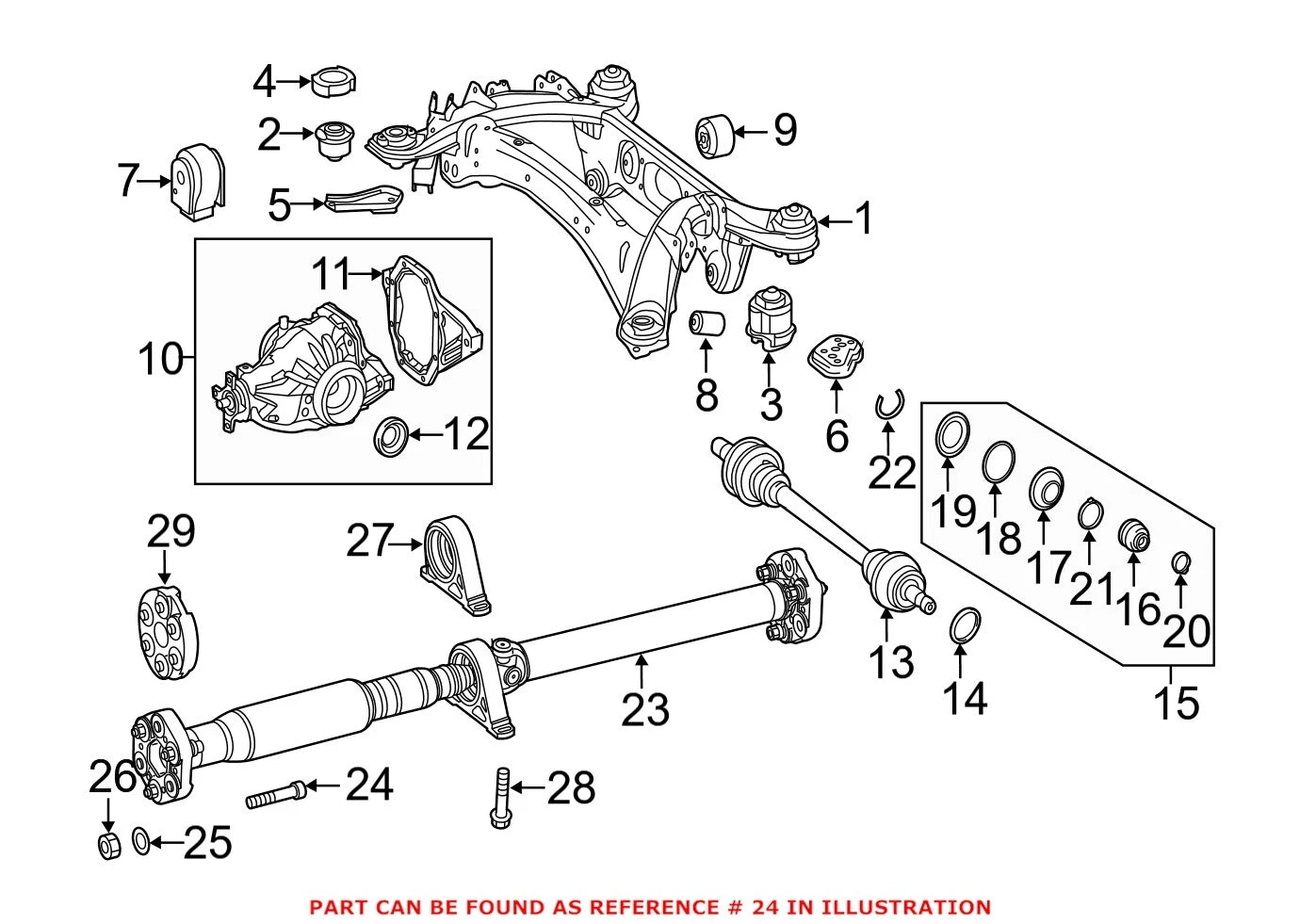 Genuine OEM Rear Drive Shaft Flex Joint Bolt 0119901104 for Mercedes-Benz
