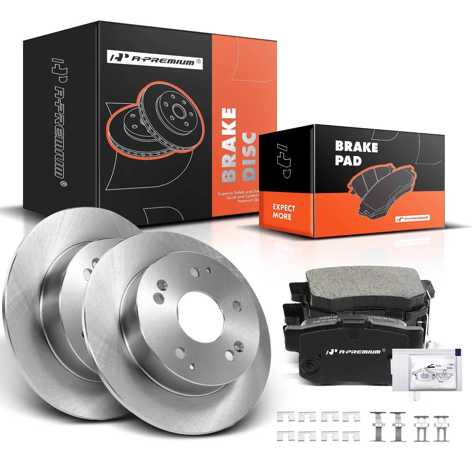 Rear Disc Brake Rotor & Ceramic Pad Set for Honda Civic (2004–2005)