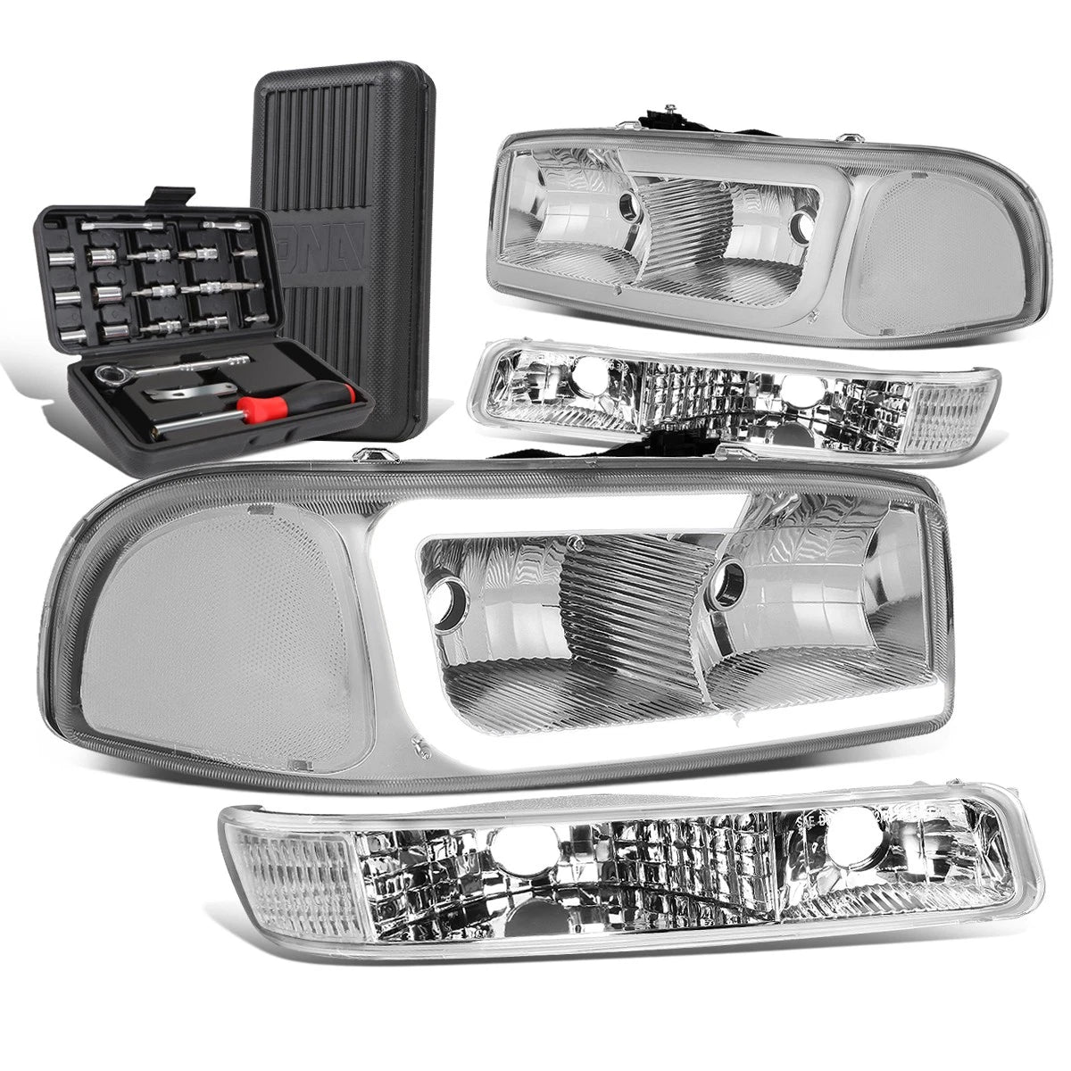 LED Bar Headlight Bumper Lamps for GMC Sierra Yukon (1999–2007)