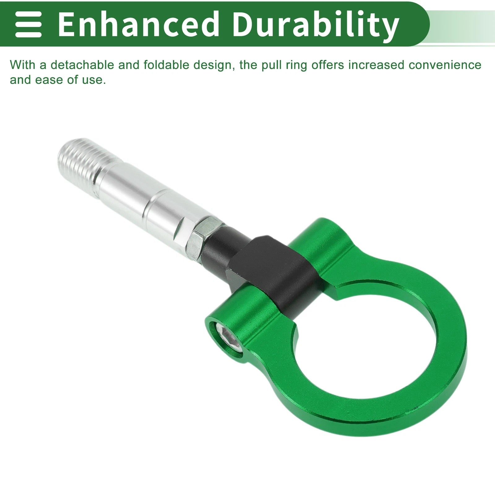 Tow Hook Set for Mazda RX8 (2003–2008) 11mm Aluminum Alloy 104mm Green
