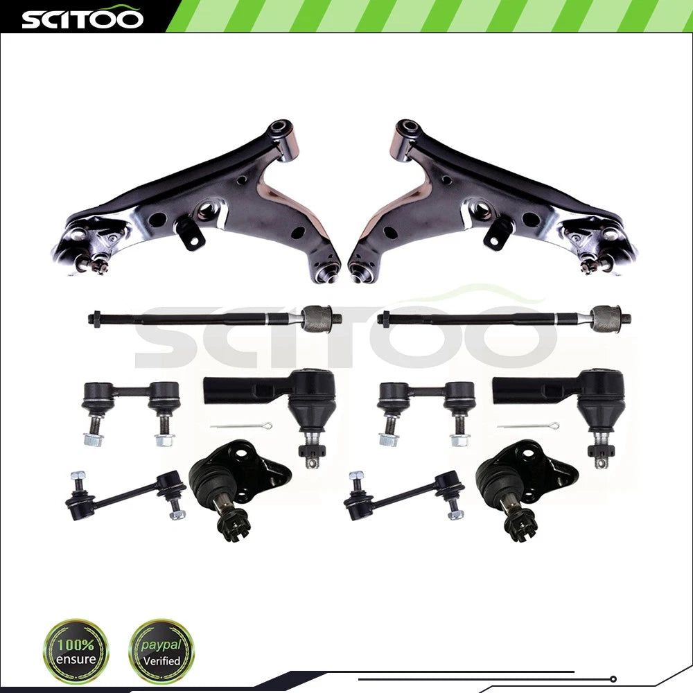Set of 12 Lower Control Arm Ball Joint Tie Rod Sway Bar for Chevrolet Toyota