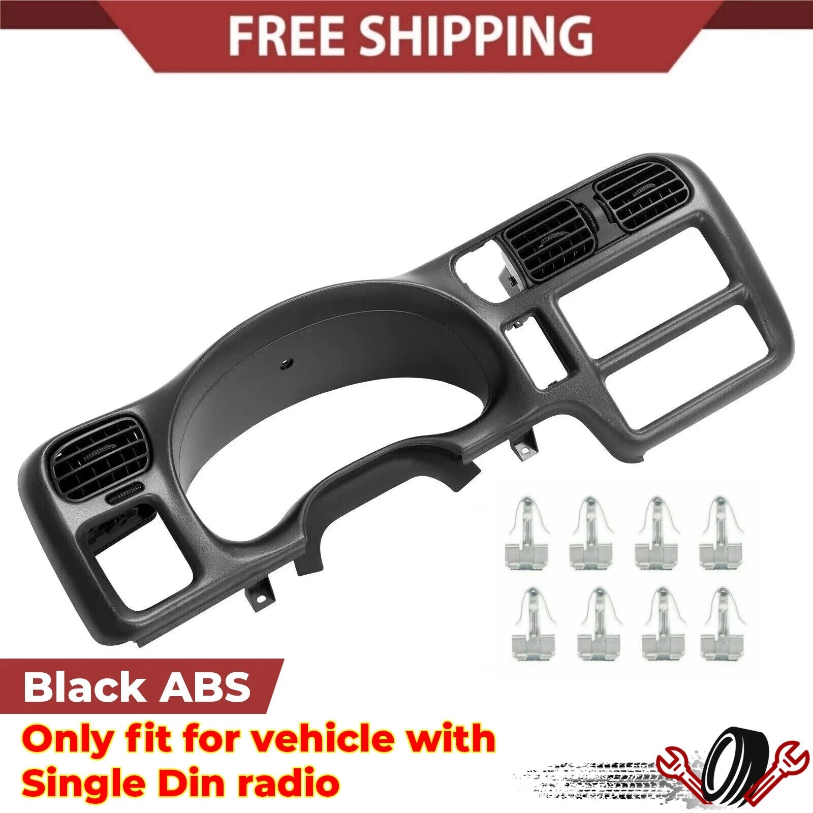 Single Din Dash Trim Bezel for Chevrolet Blazer 1998–2004