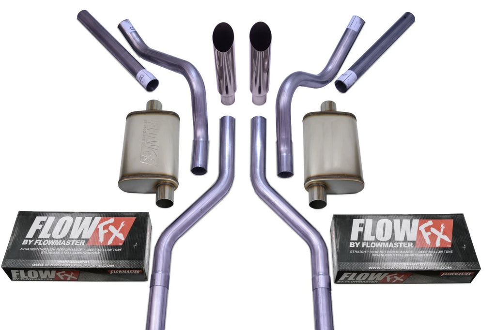 2.5" Dual Exhaust Kit for Suburban Yukon (1969–1972) Flowmaster Flow FX Slash Clamp