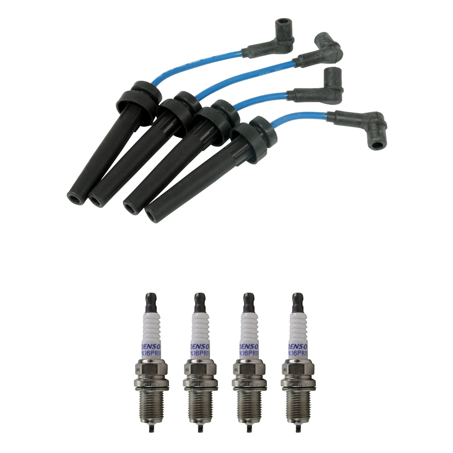 NGK 7mm Wire Set & Denso Platinum Spark Plug Kit for Caravan Eclipse Stratus (L4)