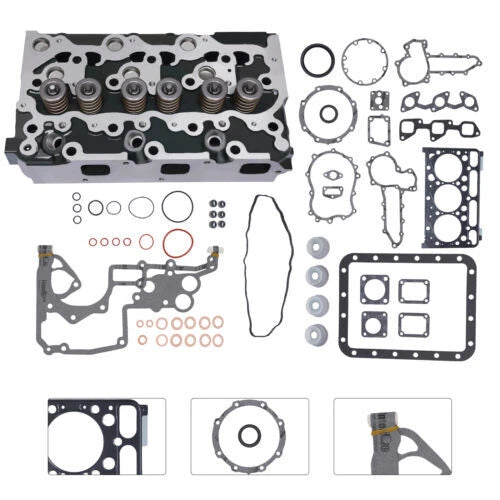 Cylinder Head w/Valves & Full Gasket Set for Bobcat 643 225 325 328 (1990–2023)