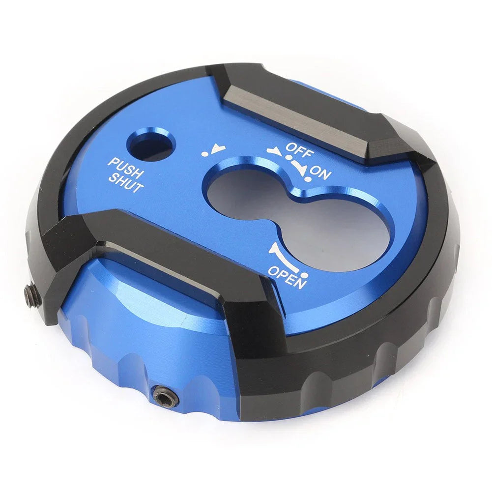 Blue CNC Aluminum Motor Seat Lock Cover Cap for Yamaha NMAX 155 (2015-2016)