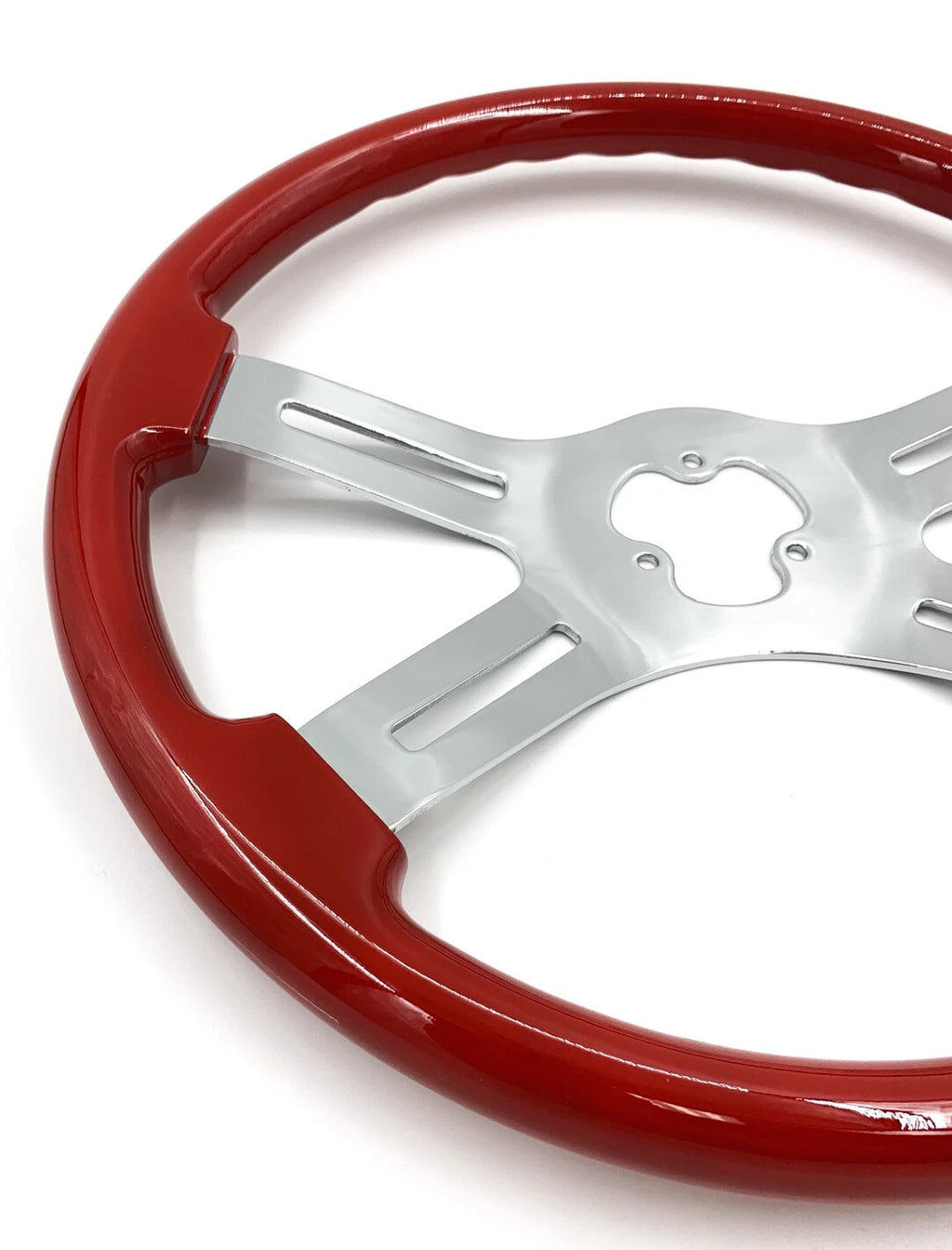 Steering Wheel 4-Spoke Slotted Red 3 Hole for Peterbilt Kenworth (2018–2024)