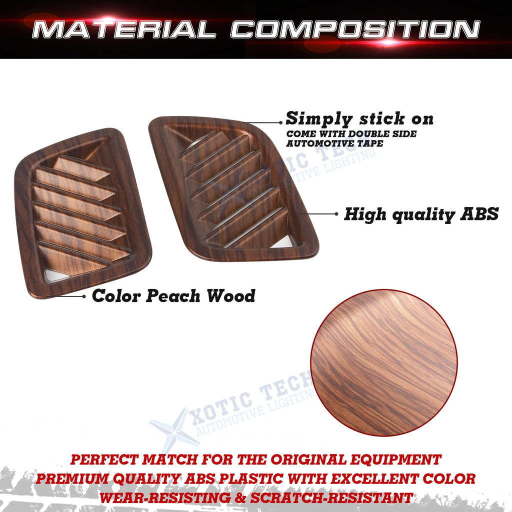 Peach Wood Pattern Dashboard AC Vent Outlet Frame Cover for Honda CR-V (2017-2022)