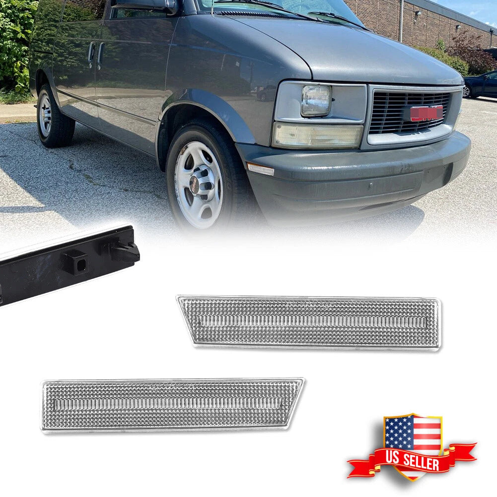 Clear Front Bumper Side Marker Lights for Chevy Astro/GMC Safari (1995–2005)