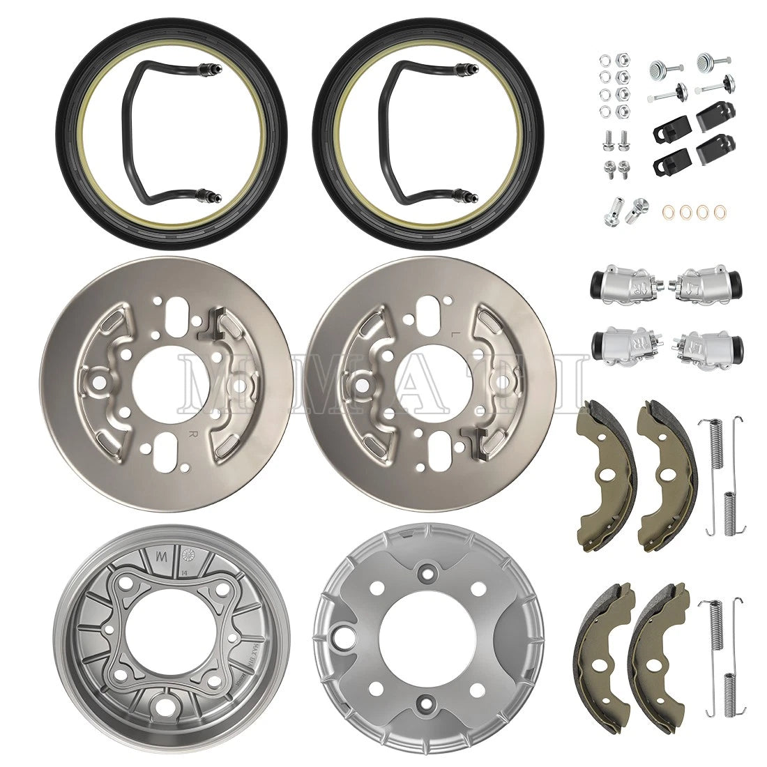 Front Brake Drum Plate Wheel Cylinder Set for Honda Rubicon 500 TRX500 (2001–2004)