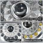 Chrome Housing Amber Corner LED Projector Headlights for Dodge Challenger (2008–2014)