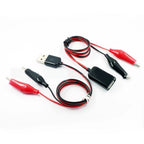 Power Supply Test Cable with USB Connector & Alligator Clips 60CM
