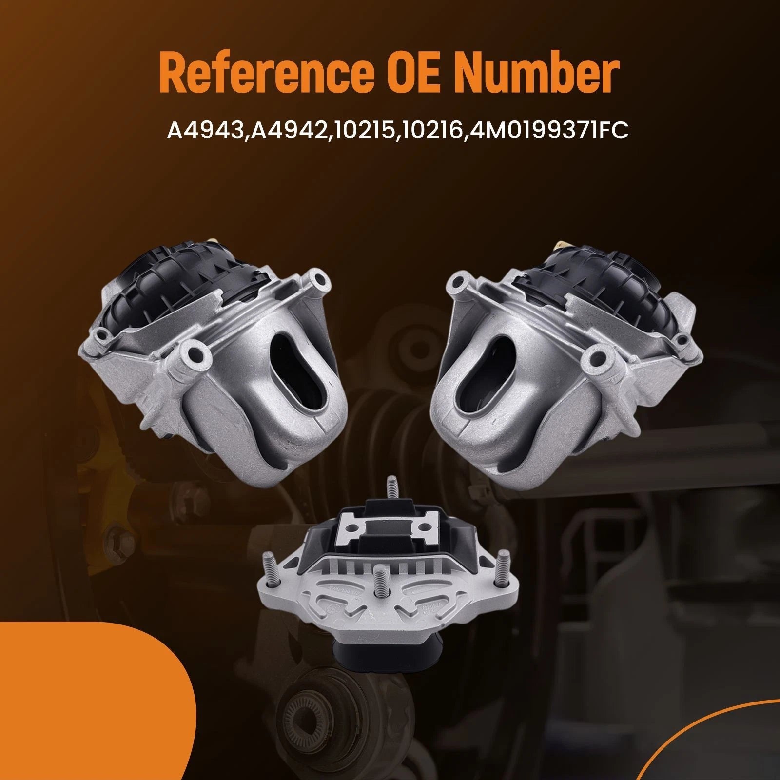 Set of 4 Engine Motor & Transmission Mounts 8W0399156BH for Audi S4 S5 Quattro (2018–2023)