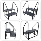 2-Step RV Stairs with Handrail for RVs (Outdoor Use)