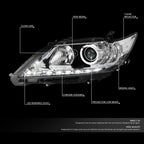 Chrome Housing Projector Headlight Lamp w/ LED DRL for Lexus ES300h/ES350 (2013–2015)