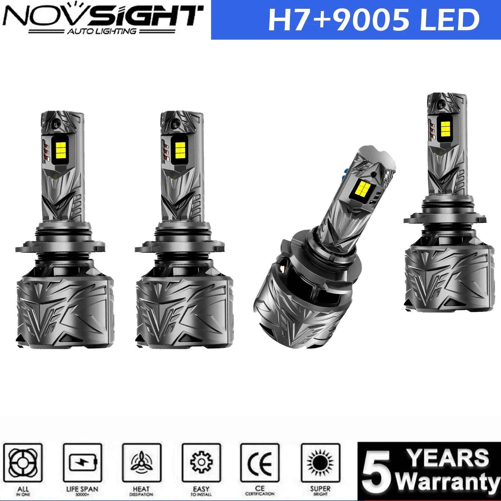 Set of 4 LED Headlight Bulbs for Lincoln Town Car Sedan 4.6L (2003–2011)