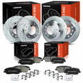 Set of 12 Drilled Brake Rotors & Ceramic Pads for Kia Sedona (2006–2012)