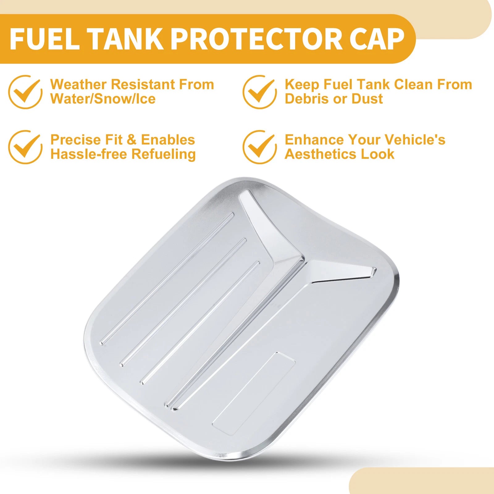 Fuel Tank Door Cap for Toyota Prius (2019–2023) Chrome Silver Tone